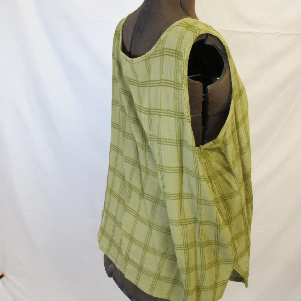 St. Germain olive green windowpane matched set – top and blouse  XL/PXL